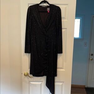 Vince Camuto Elegant Black Wrap Dress